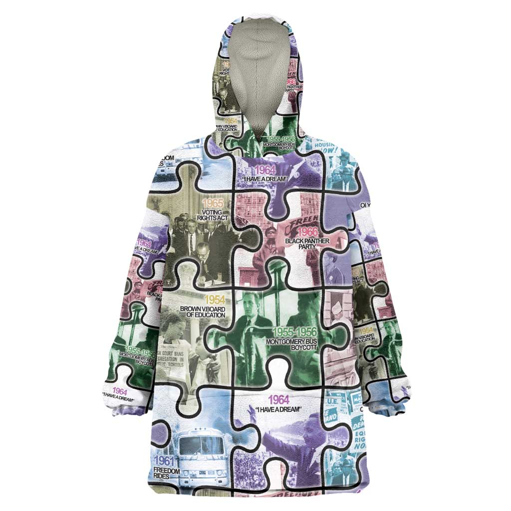 African American Wearable Blanket Hoodie The Civil Rights Journey in Puzzle DT03