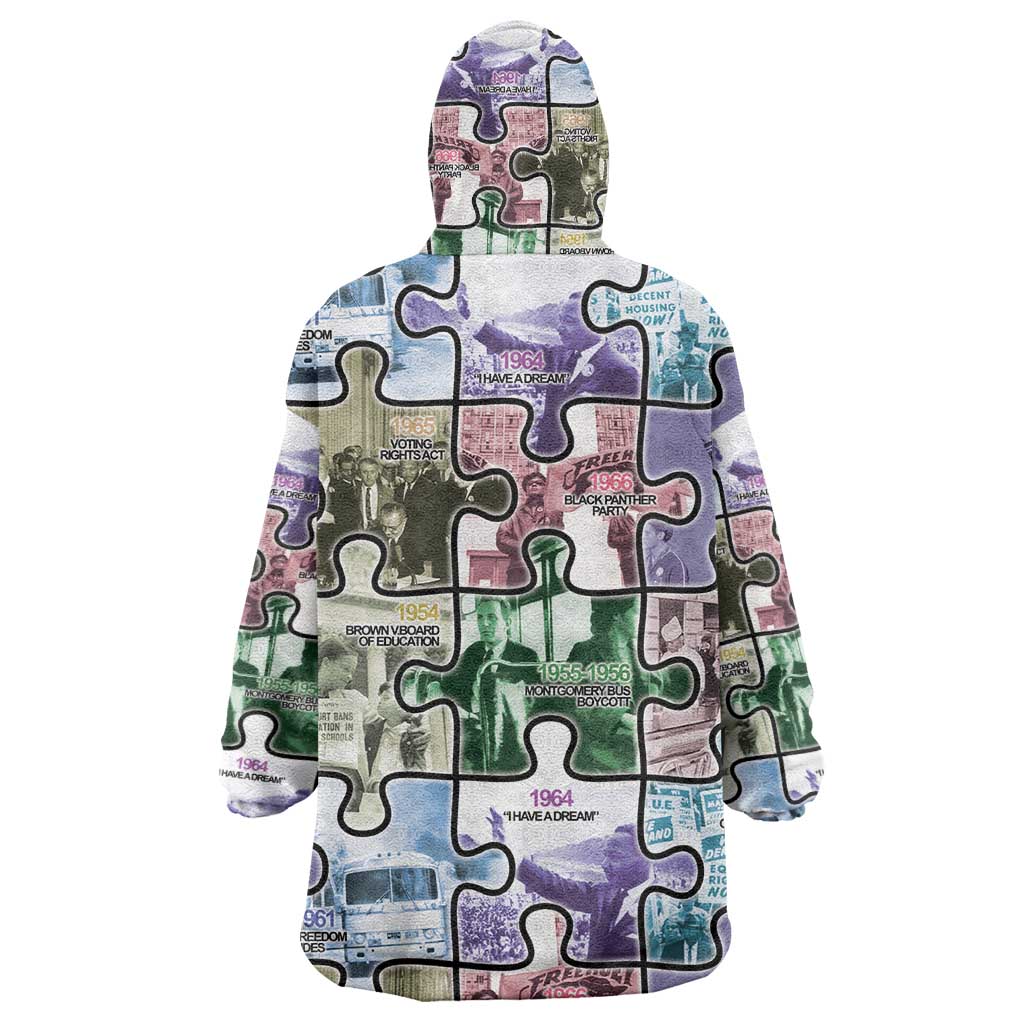 African American Wearable Blanket Hoodie The Civil Rights Journey in Puzzle DT03