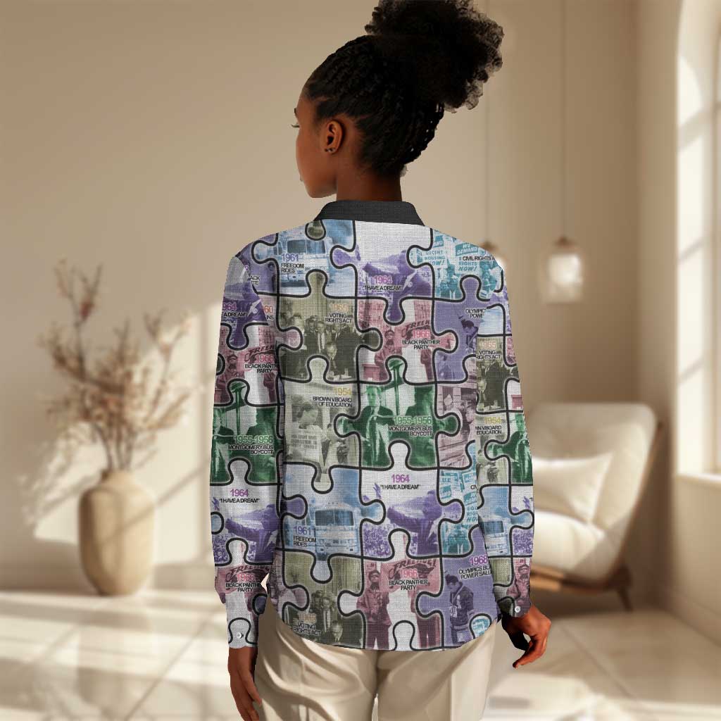 African American Women Casual Shirt The Civil Rights Journey in Puzzle DT03