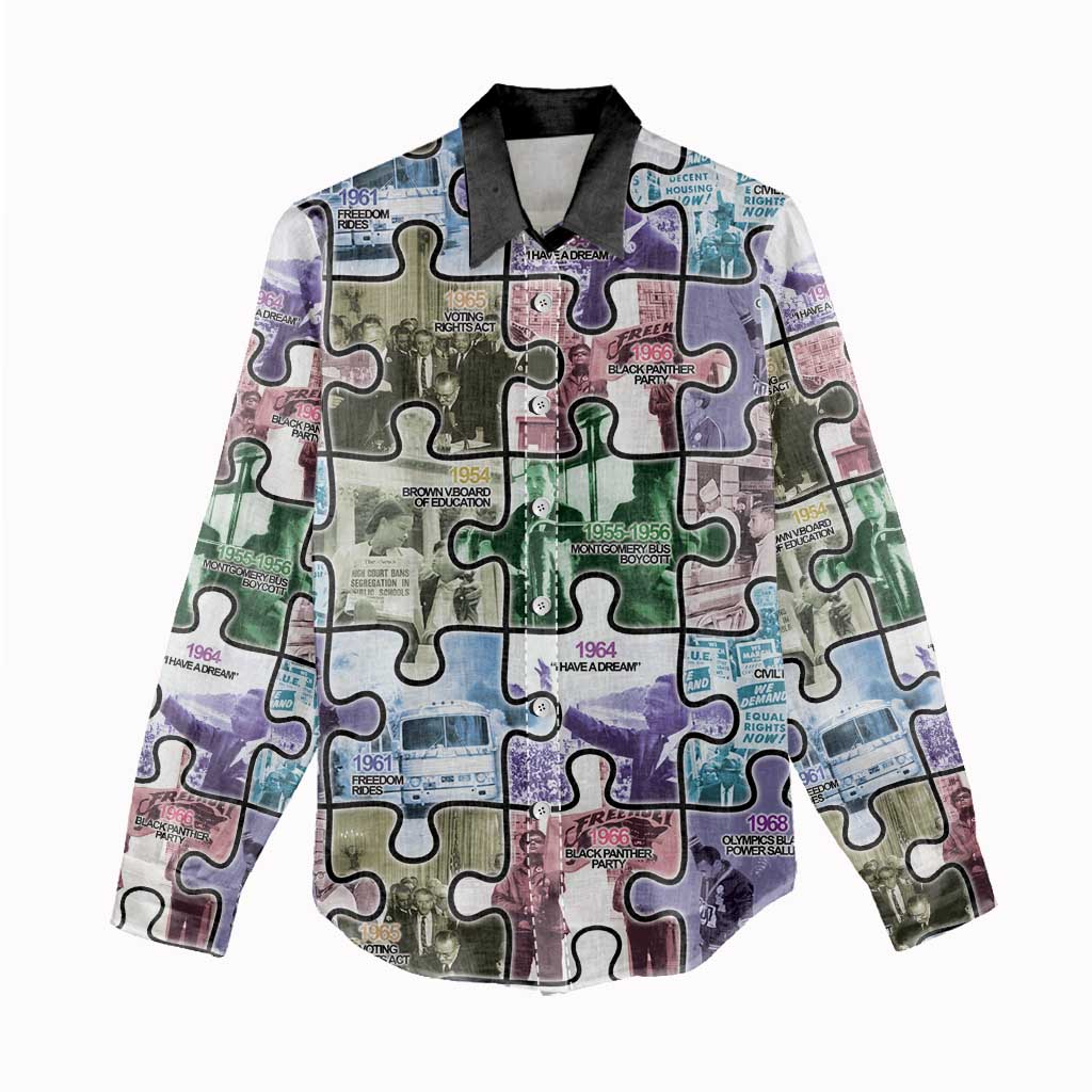 African American Women Casual Shirt The Civil Rights Journey in Puzzle DT03