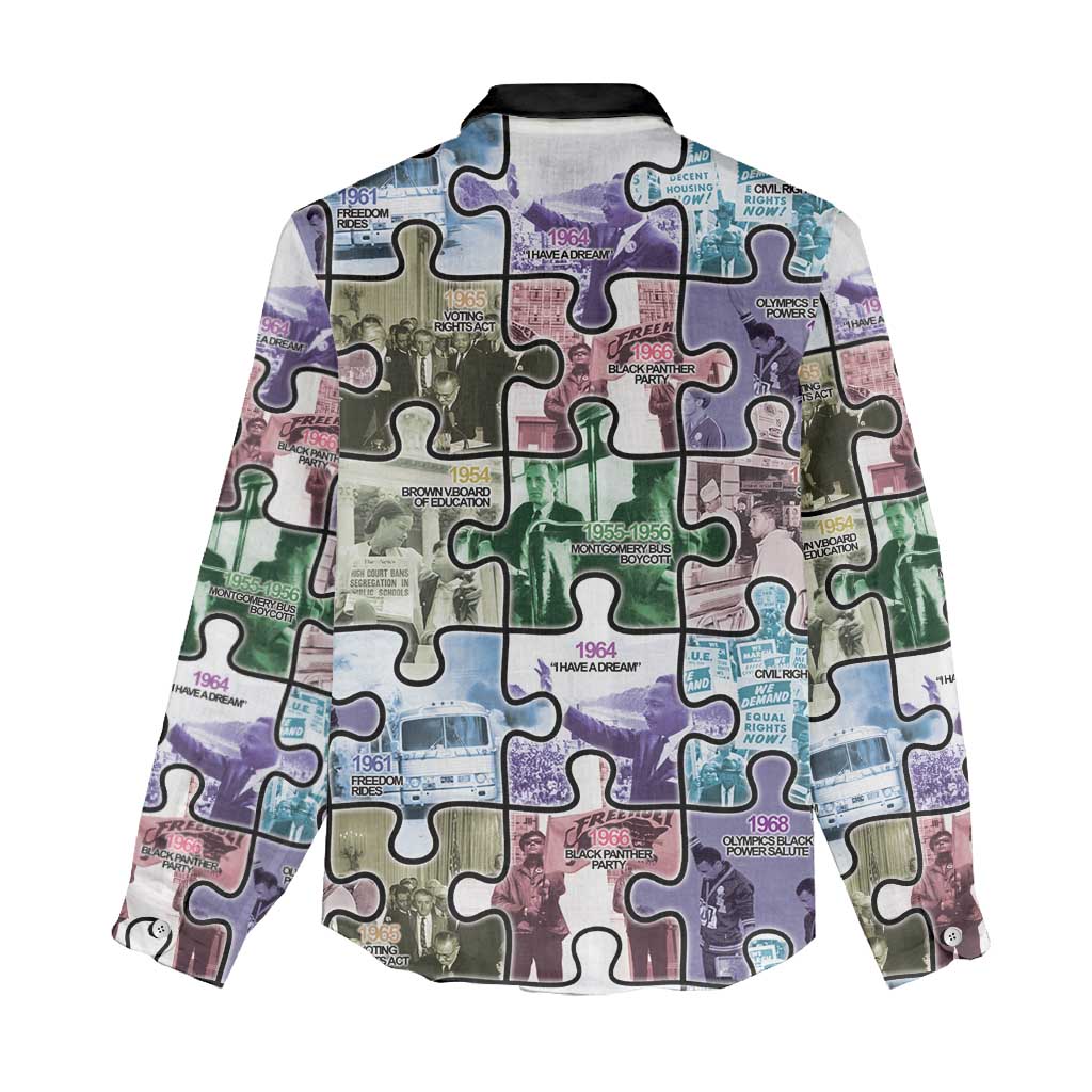 African American Women Casual Shirt The Civil Rights Journey in Puzzle DT03