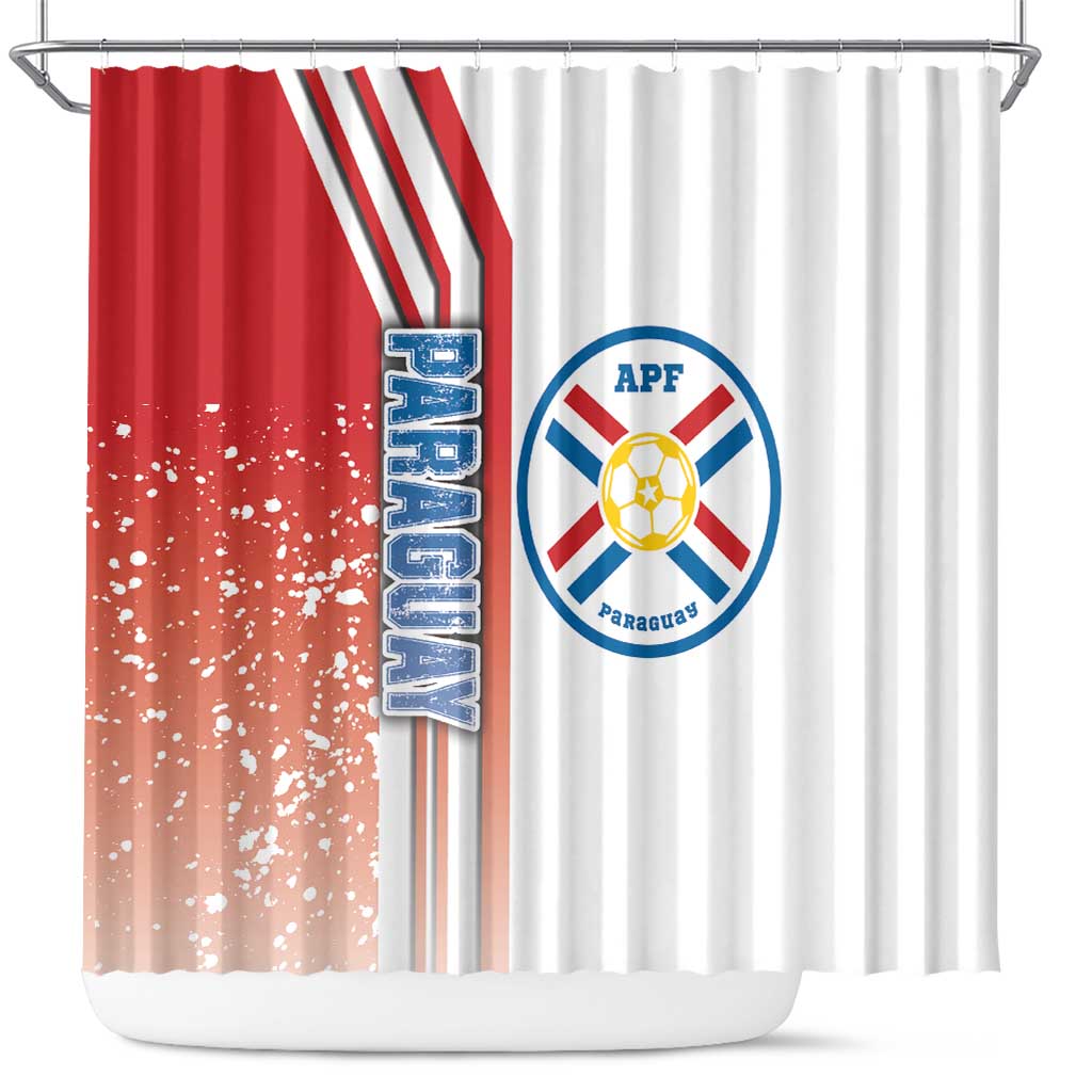 Paraguay Football Shower Curtain La Albirroja Soccer - Road To Champion DT03