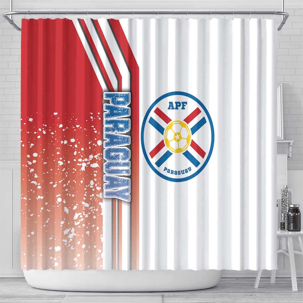 Paraguay Football Shower Curtain La Albirroja Soccer - Road To Champion DT03