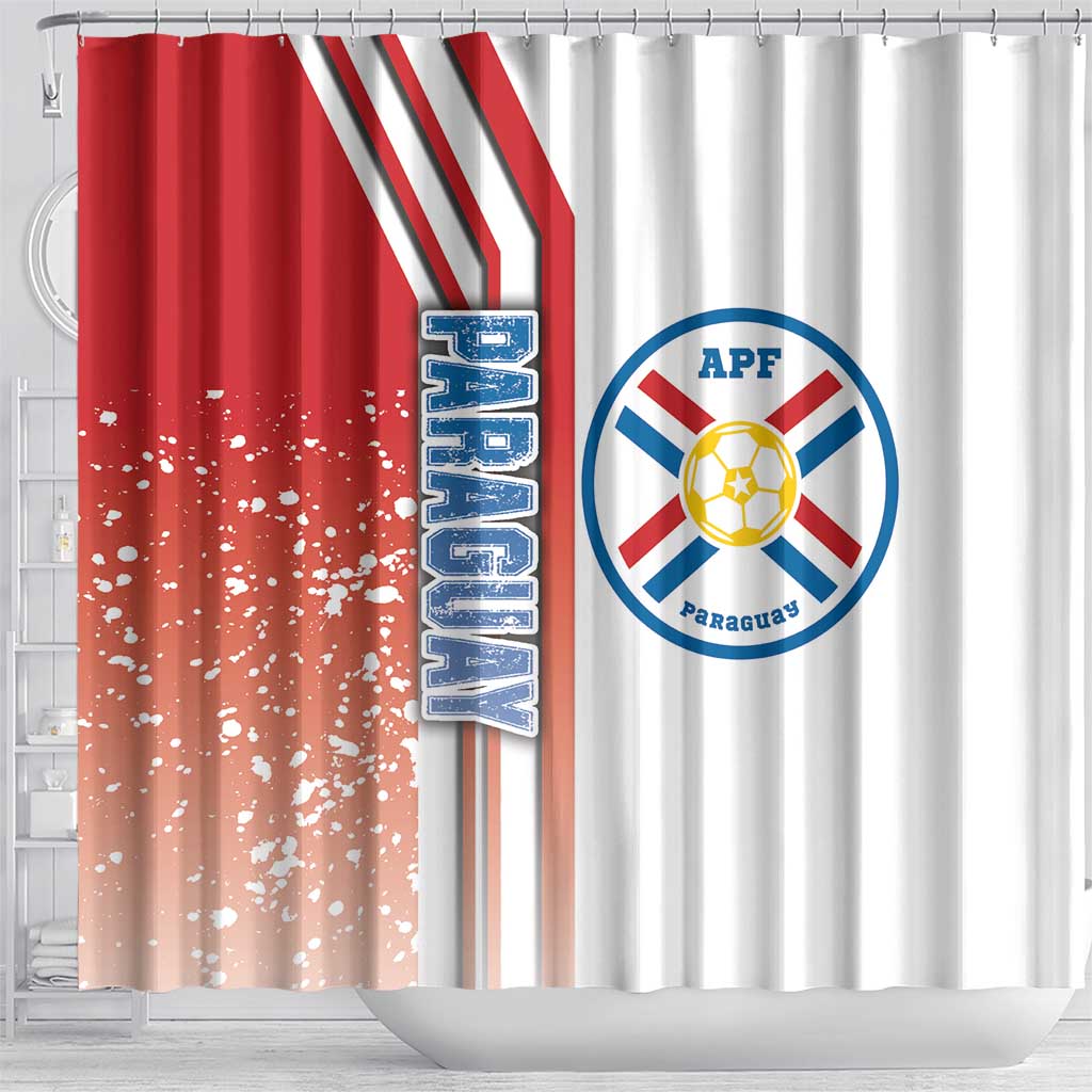 Paraguay Football Shower Curtain La Albirroja Soccer - Road To Champion DT03