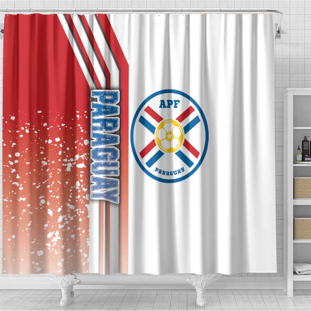 Paraguay Football Shower Curtain La Albirroja Soccer - Road To Champion DT03