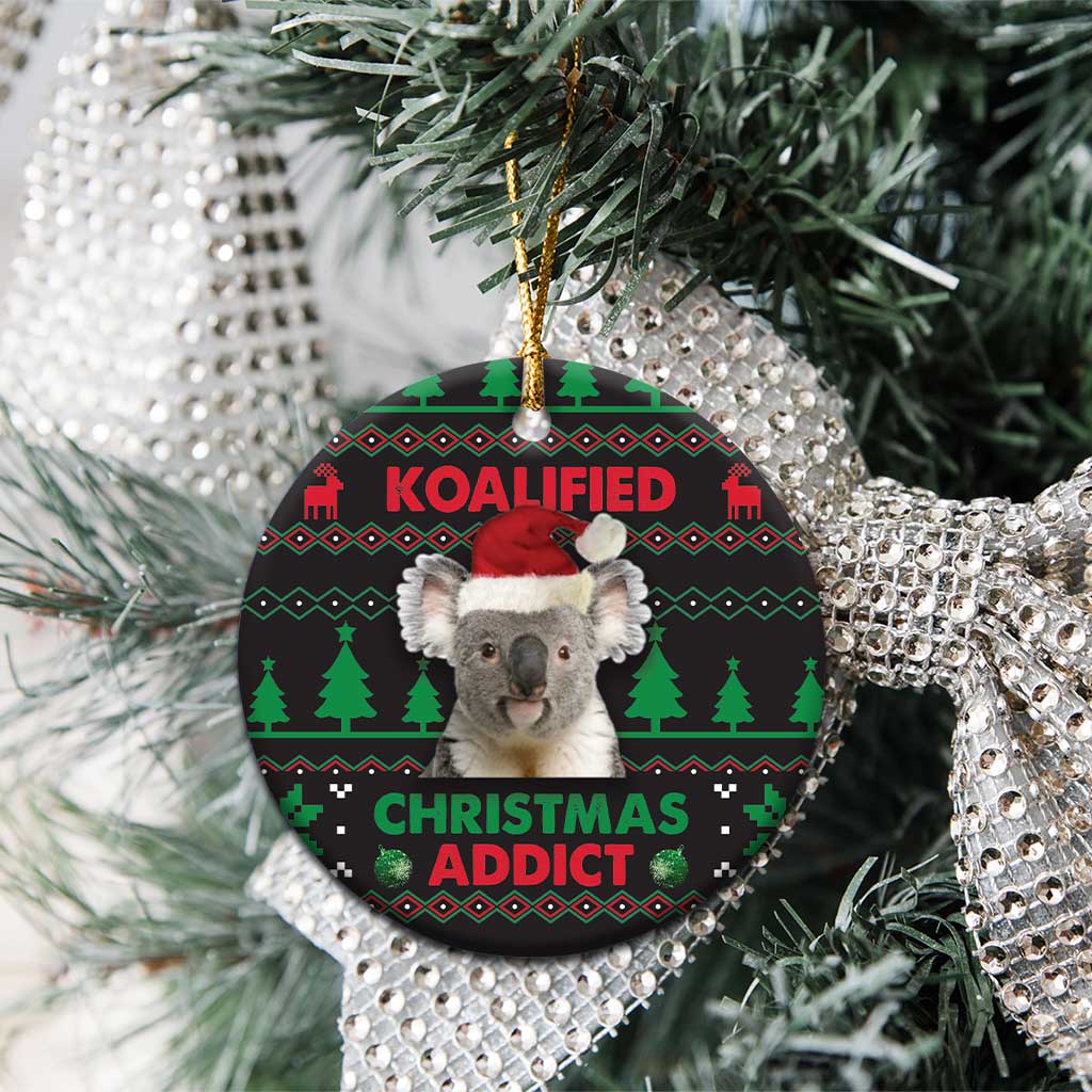 Cute Koala Ceramic Ornament Koalified Christmas Addict DT03