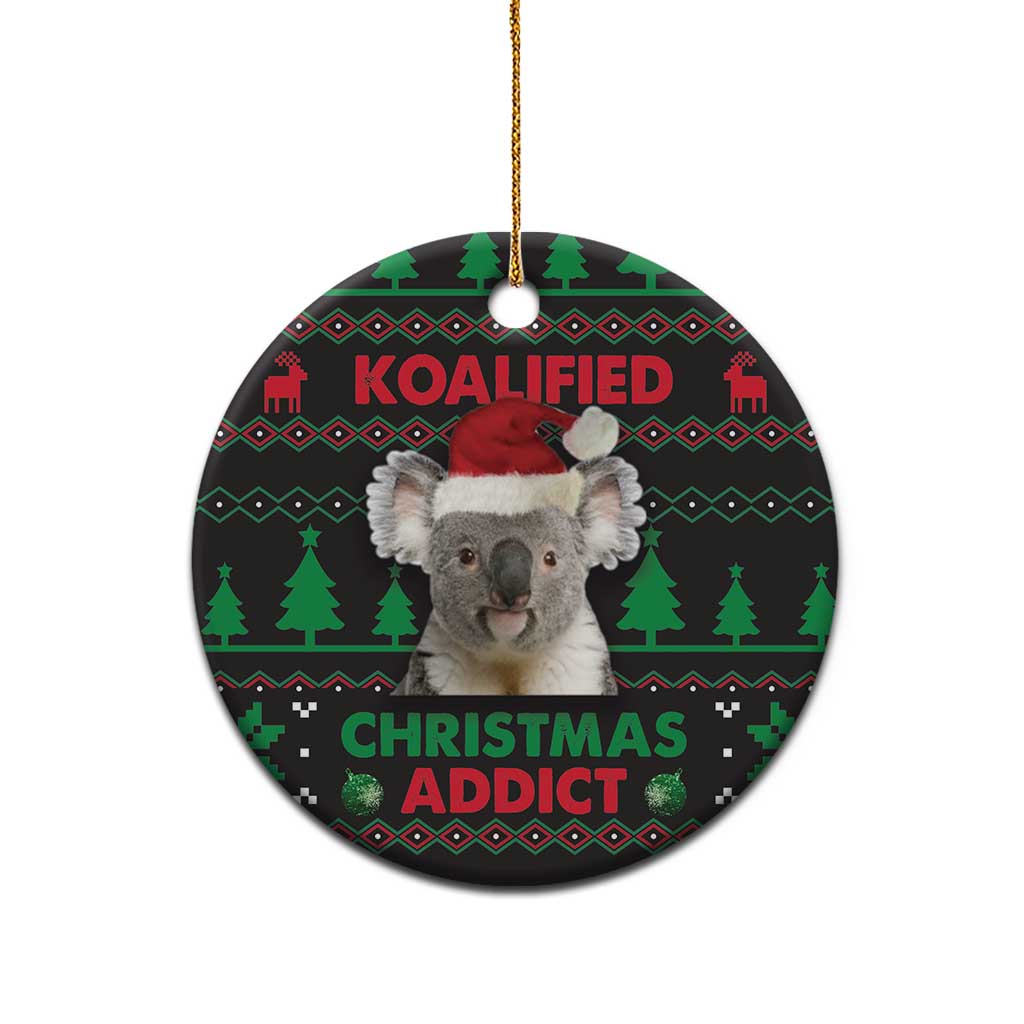 Cute Koala Ceramic Ornament Koalified Christmas Addict DT03