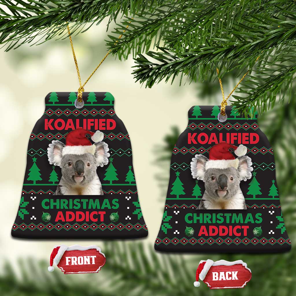 Cute Koala Ceramic Ornament Koalified Christmas Addict DT03