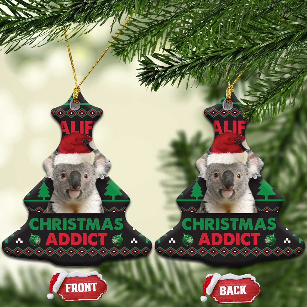 Cute Koala Ceramic Ornament Koalified Christmas Addict DT03