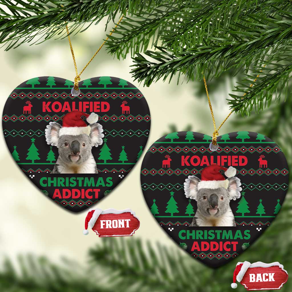 Cute Koala Ceramic Ornament Koalified Christmas Addict DT03