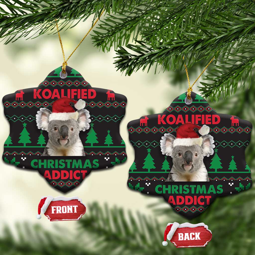 Cute Koala Ceramic Ornament Koalified Christmas Addict DT03