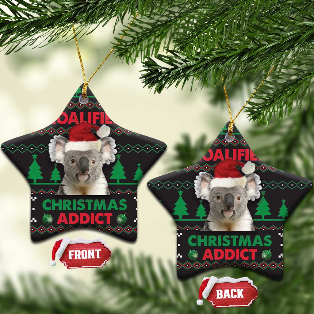 Cute Koala Ceramic Ornament Koalified Christmas Addict DT03