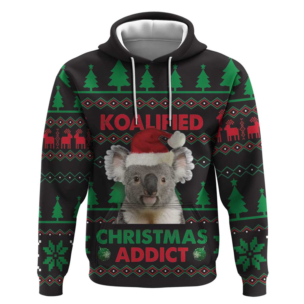 Cute Koala Hoodie Koalified Christmas Addict DT03