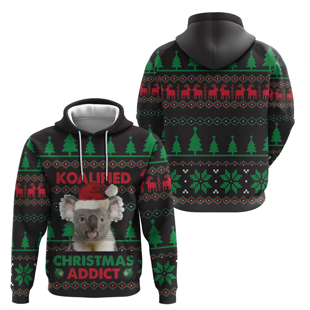 Cute Koala Hoodie Koalified Christmas Addict DT03