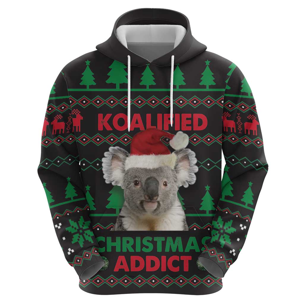 Cute Koala Hoodie Koalified Christmas Addict DT03