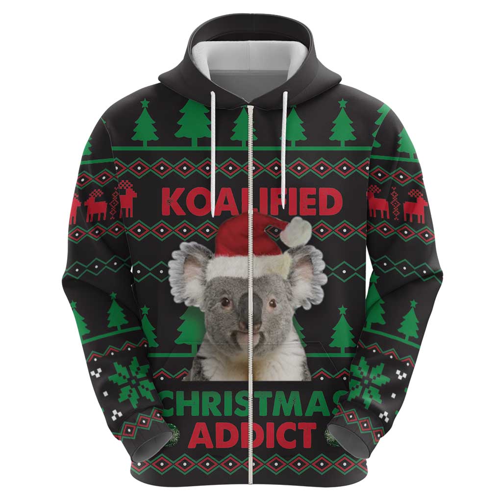 Cute Koala Hoodie Koalified Christmas Addict DT03