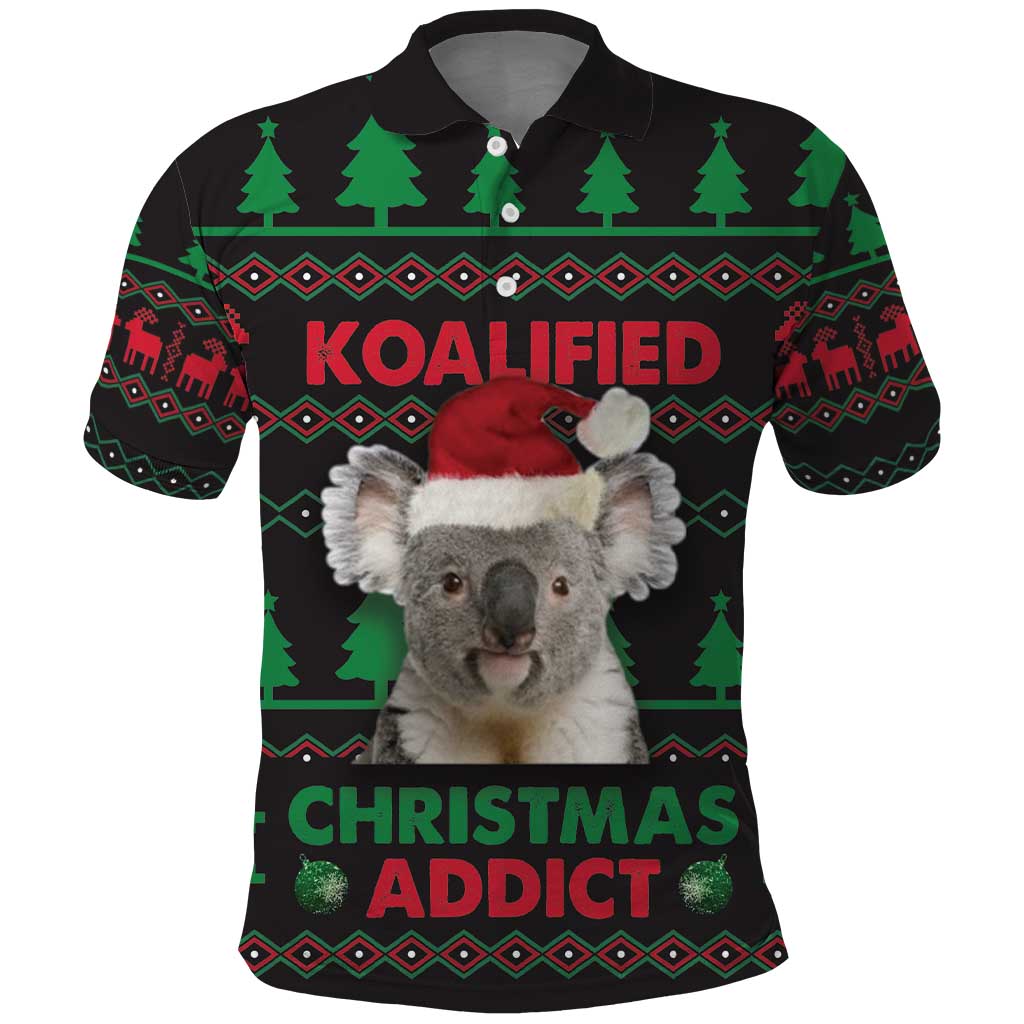 Cute Koala Polo Shirt Koalified Christmas Addict DT03