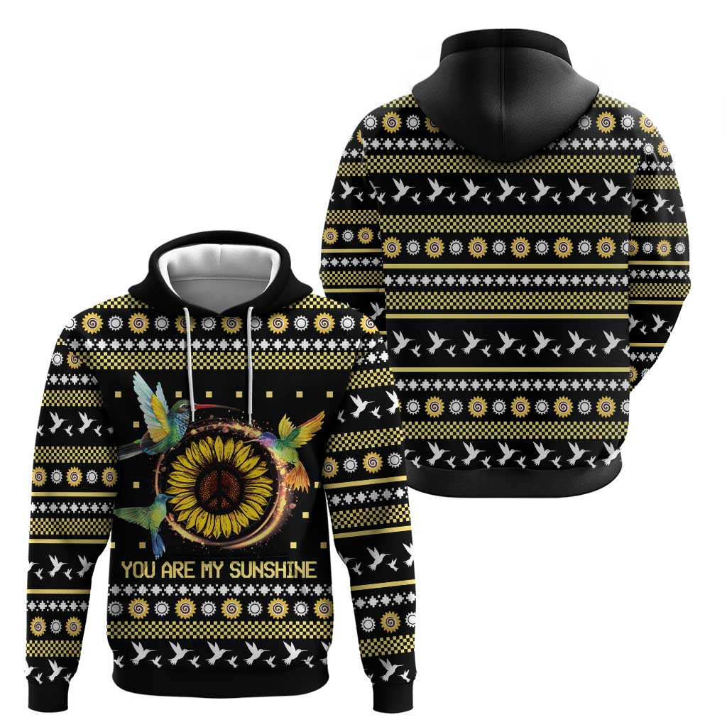 Hummingbird Sunflower Christmas Hoodie You Are My Sunshine DT03