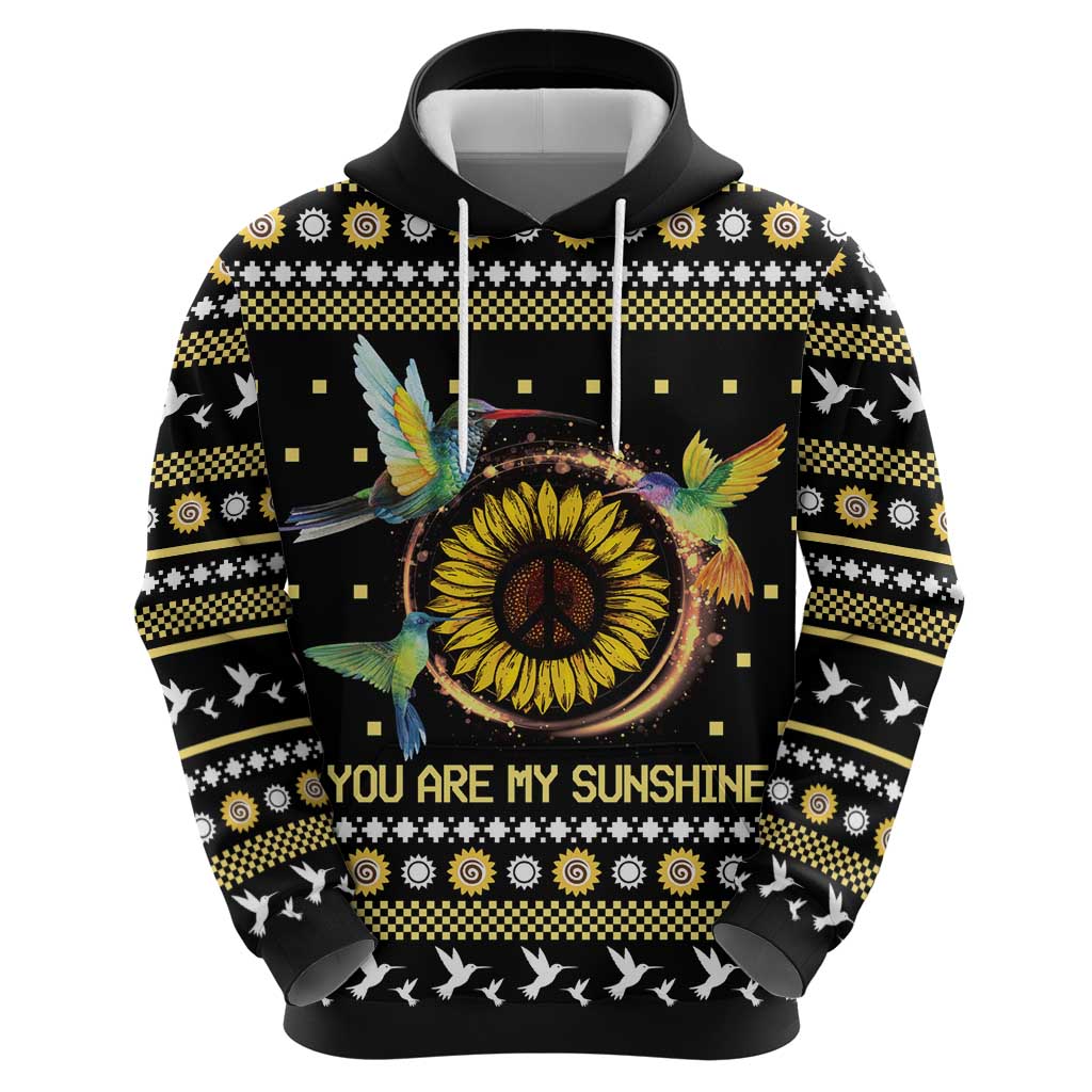 Hummingbird Sunflower Christmas Hoodie You Are My Sunshine DT03