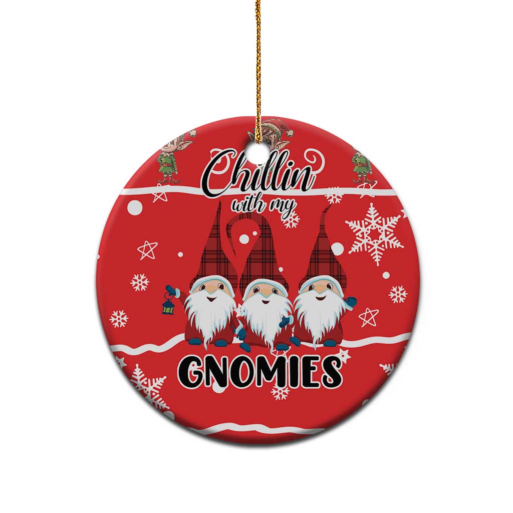 Chillin With My Gnomies Ceramic Ornament Merry Christmas DT03