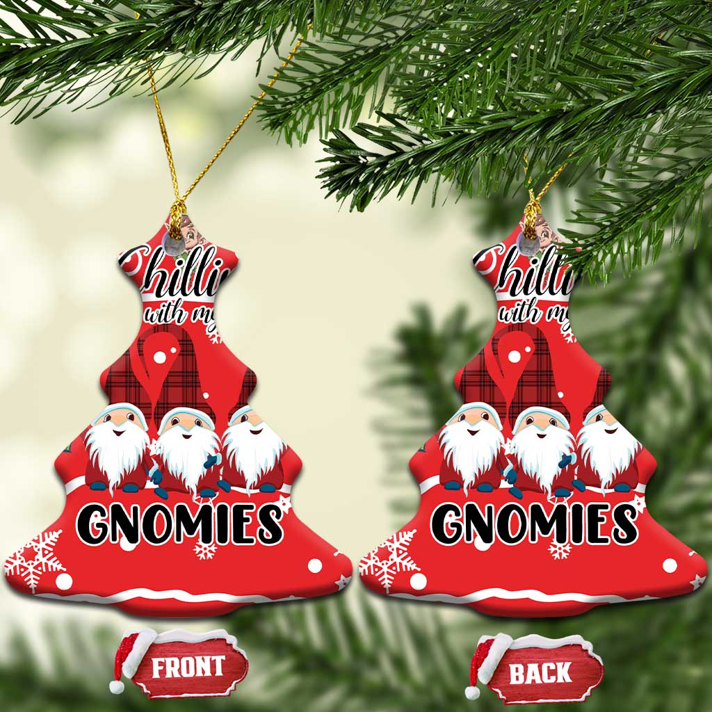 Chillin With My Gnomies Ceramic Ornament Merry Christmas DT03