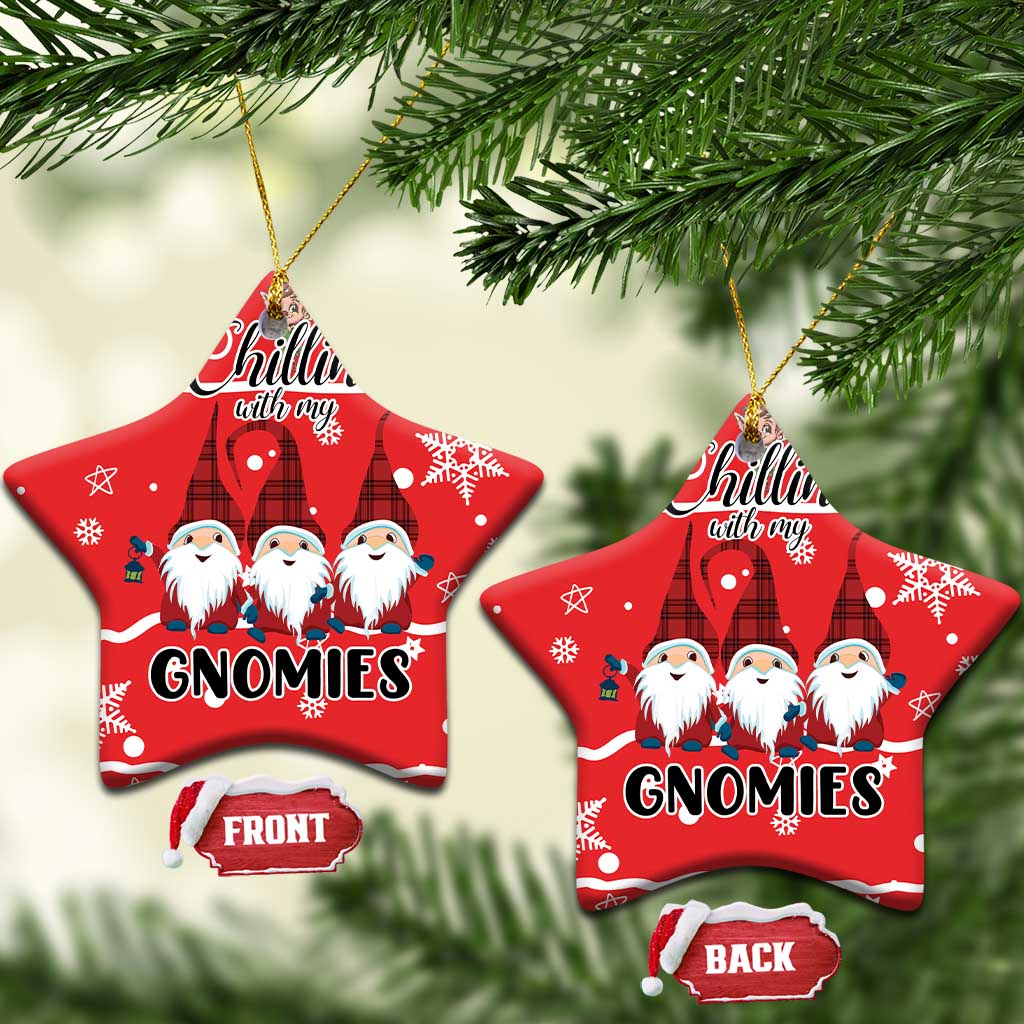 Chillin With My Gnomies Ceramic Ornament Merry Christmas DT03