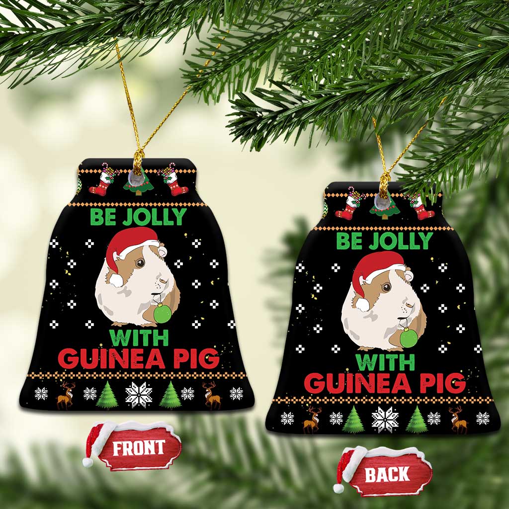 Guinea Pig Christmas Ceramic Ornament Be Jolly With Guinea Pig DT03