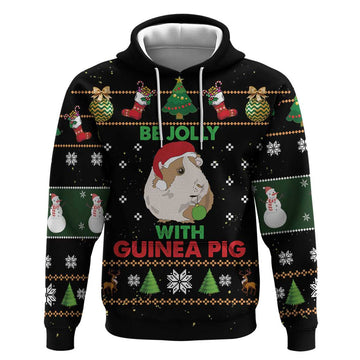 Guinea Pig Christmas Hoodie Be Jolly With Guinea Pig DT03