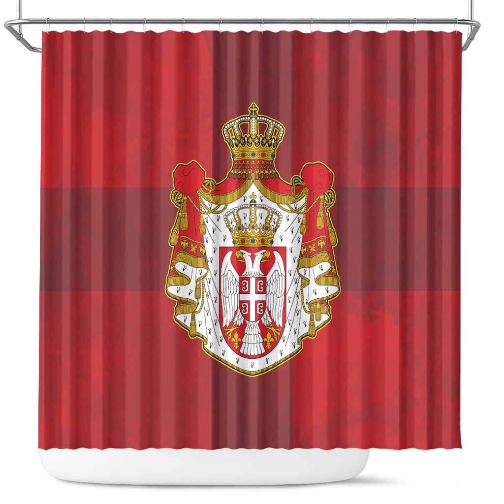 Serbia Shower Curtain Serbian Cross Eagle Tattoo DT03