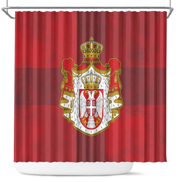 Serbia Shower Curtain Serbian Cross Eagle Tattoo DT03