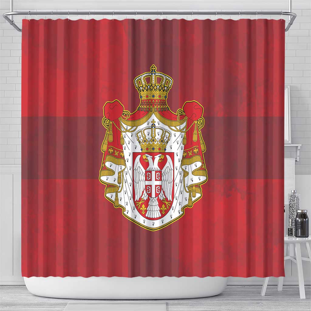 Serbia Shower Curtain Serbian Cross Eagle Tattoo DT03