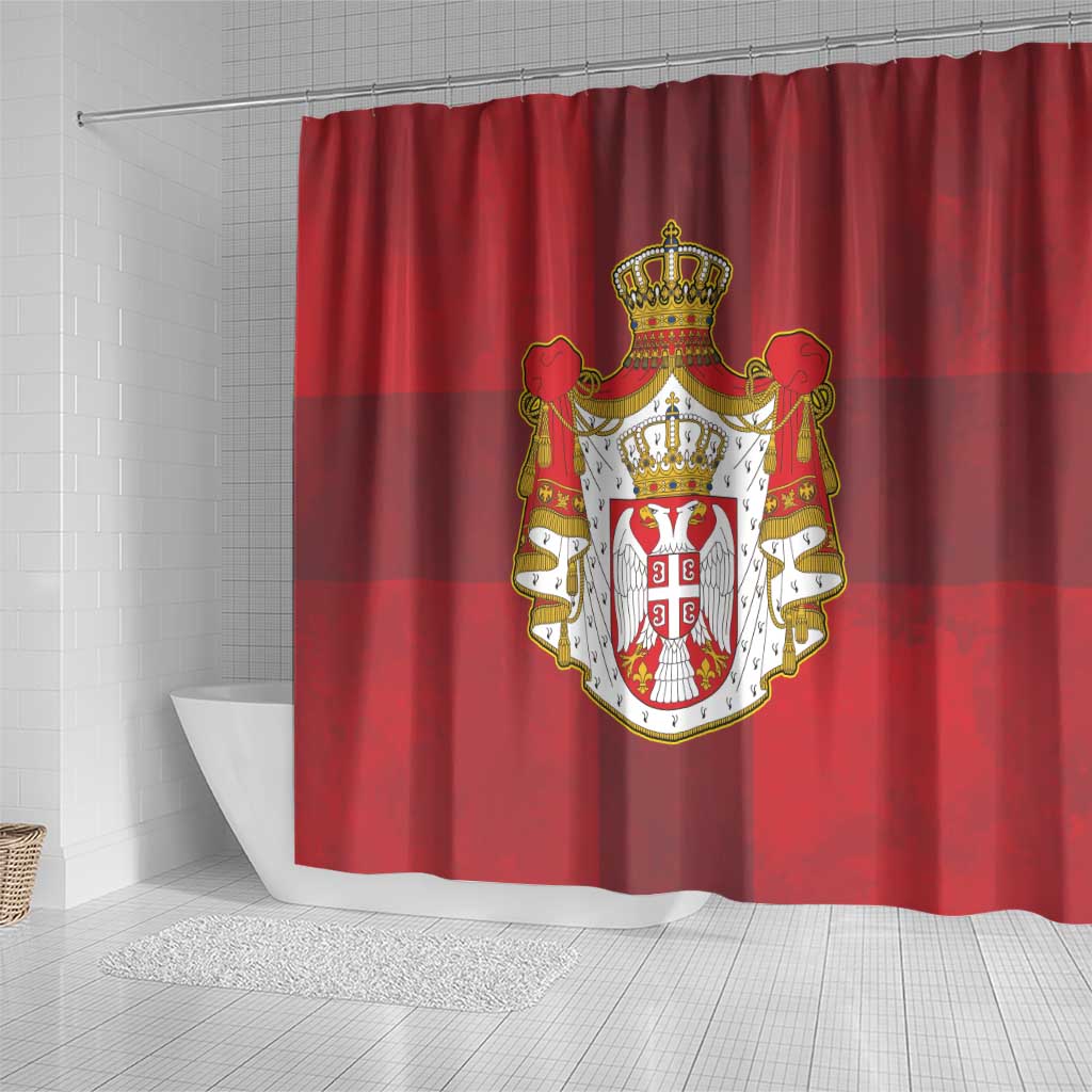 Serbia Shower Curtain Serbian Cross Eagle Tattoo DT03