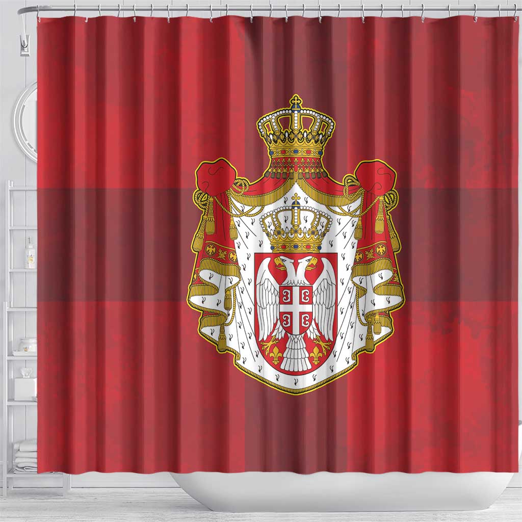 Serbia Shower Curtain Serbian Cross Eagle Tattoo DT03