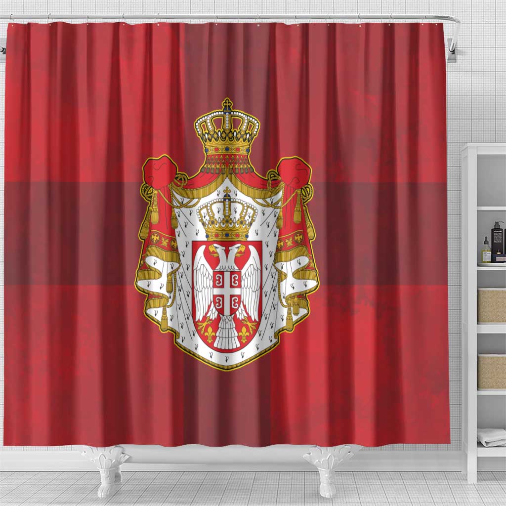 Serbia Shower Curtain Serbian Cross Eagle Tattoo DT03