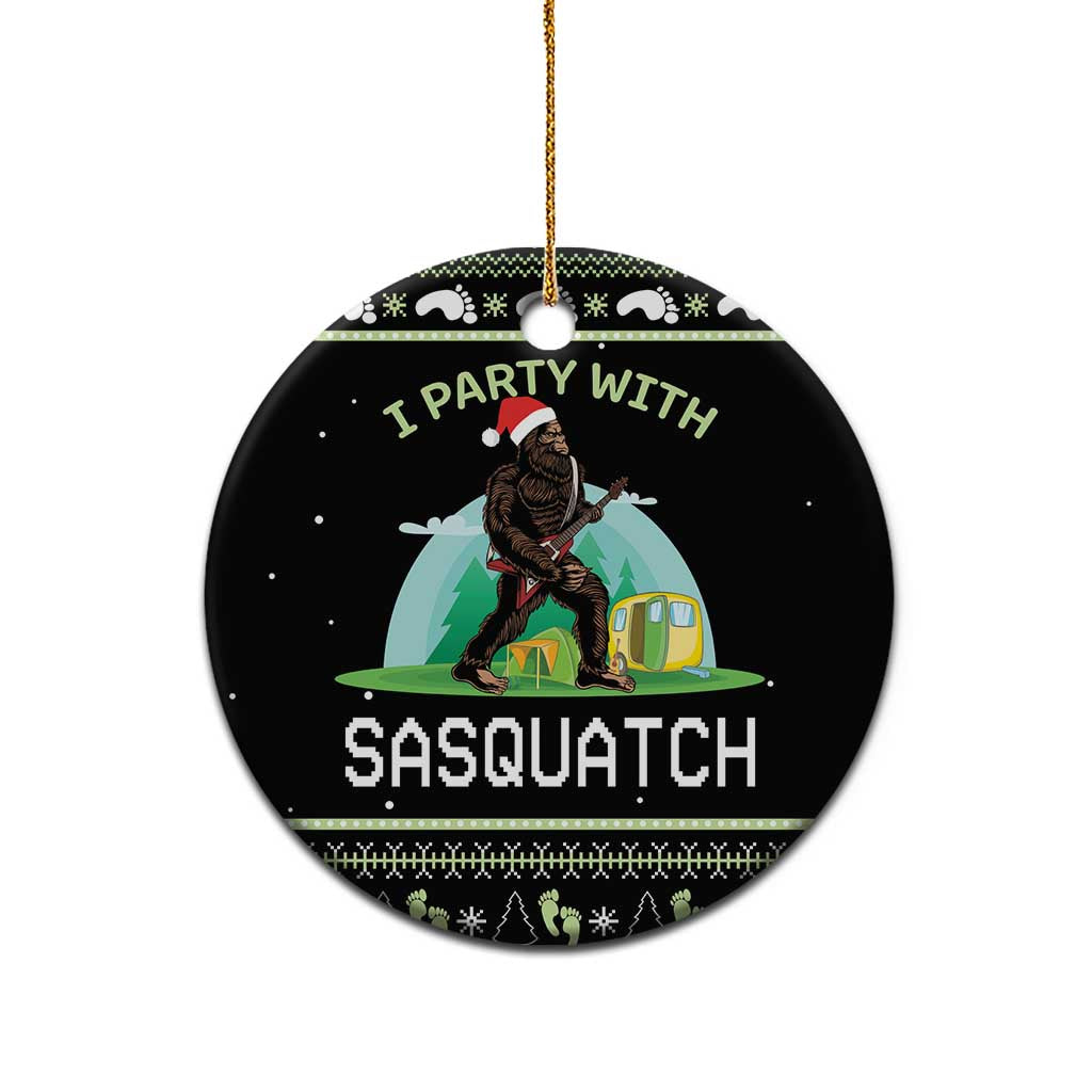 Christmas Im Party With Sasquatch Camping Ceramic Ornament DT03