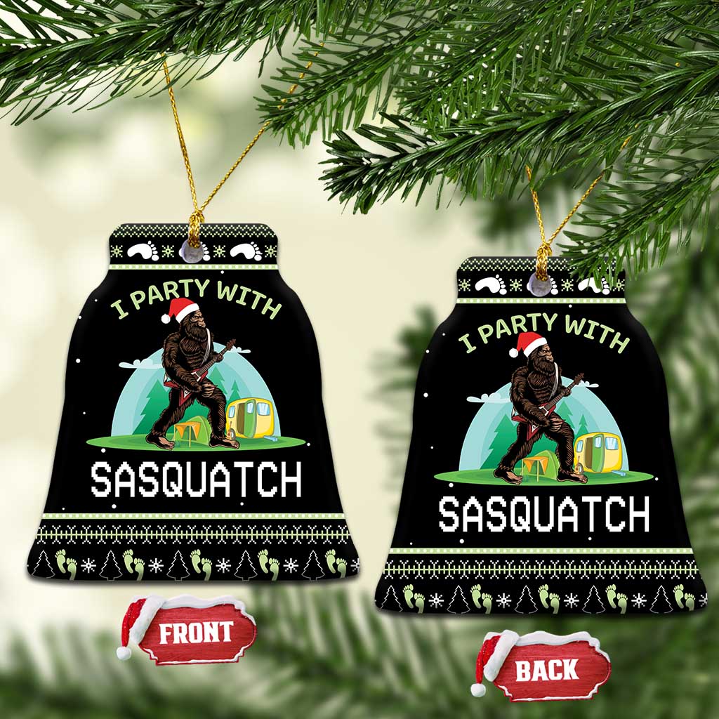Christmas Im Party With Sasquatch Camping Ceramic Ornament DT03