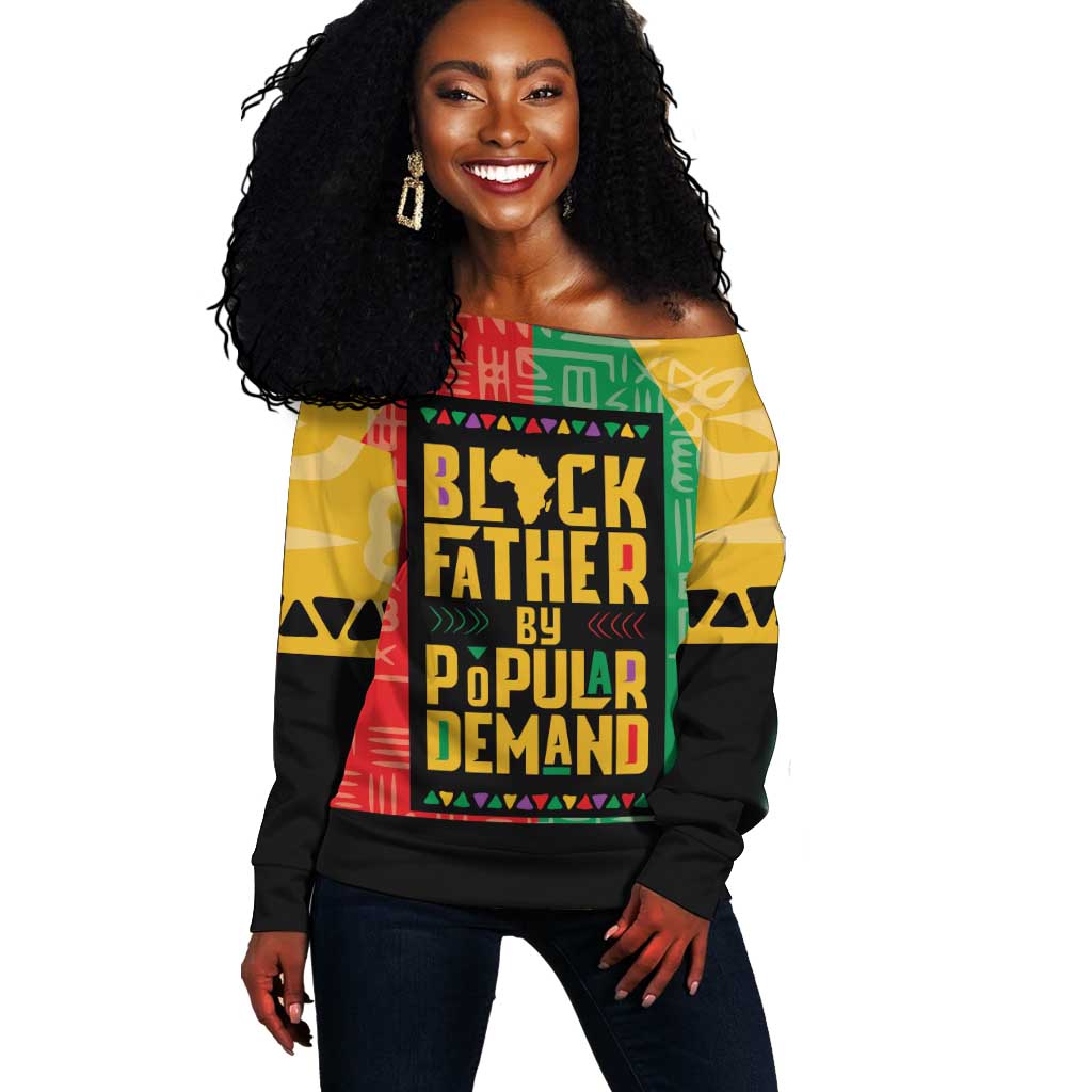 Black Father By Popular Demand Off Shoulder Sweater African Art DT03