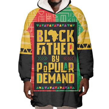 Black Father By Popular Demand Wearable Blanket Hoodie African Art DT03
