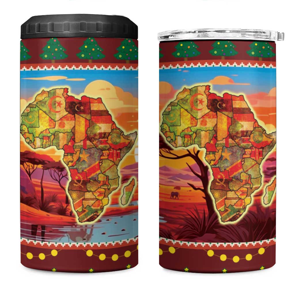 African Christmas 4 in 1 Can Cooler Tumbler Afro Heritage and Celebrated DT03