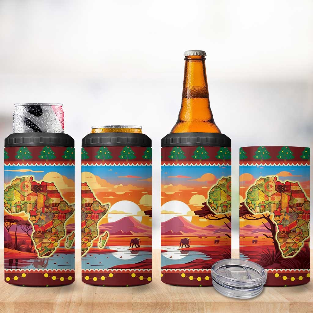 African Christmas 4 in 1 Can Cooler Tumbler Afro Heritage and Celebrated DT03