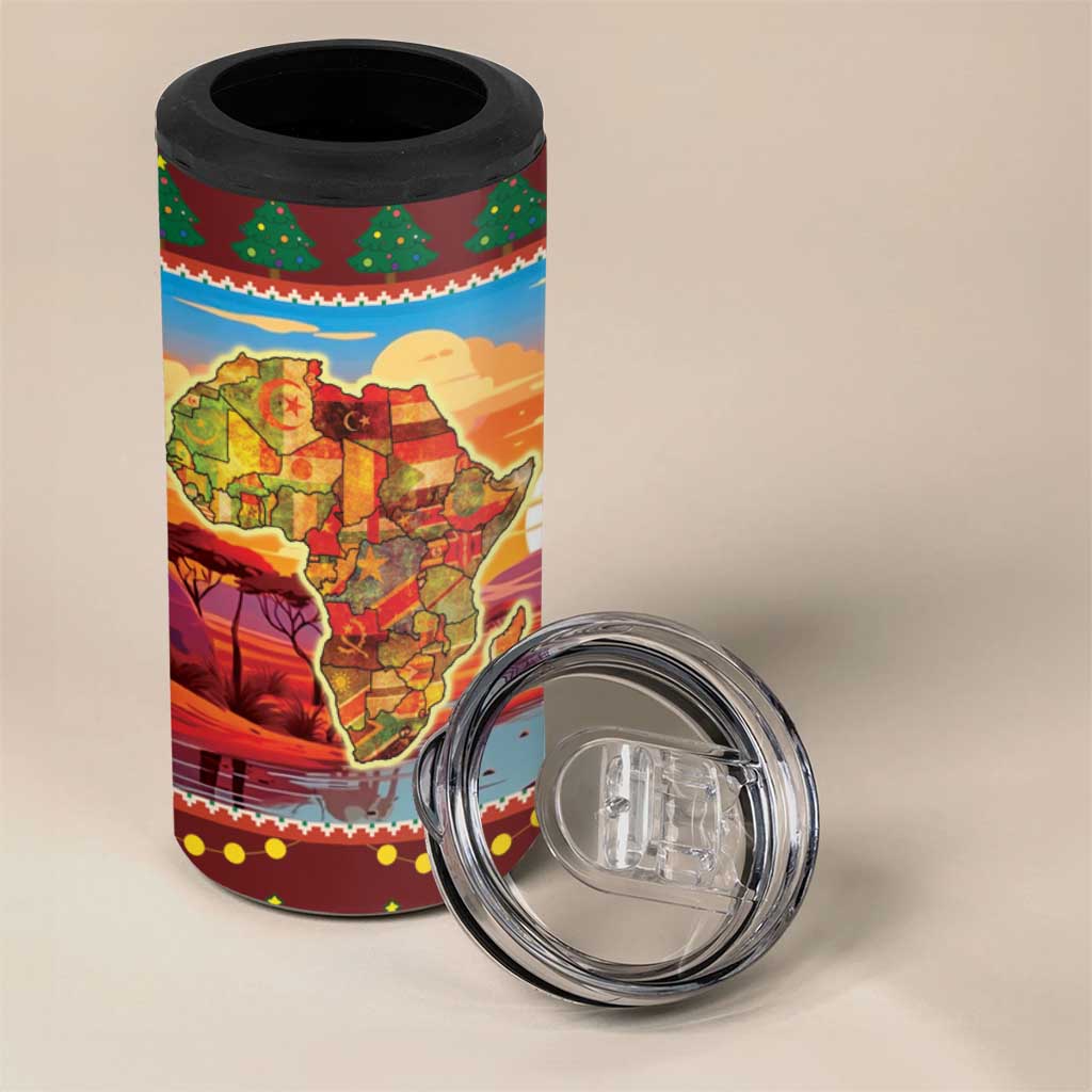 African Christmas 4 in 1 Can Cooler Tumbler Afro Heritage and Celebrated DT03