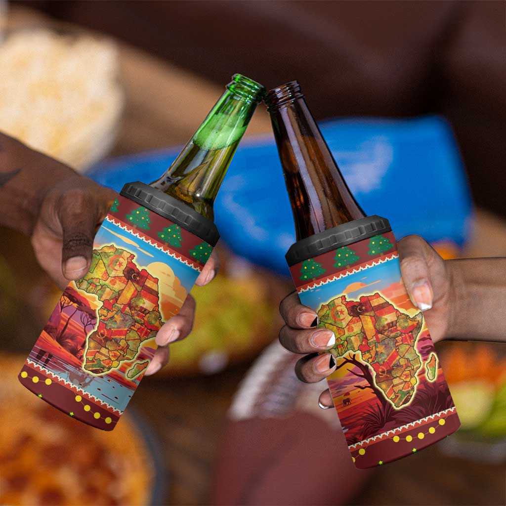 African Christmas 4 in 1 Can Cooler Tumbler Afro Heritage and Celebrated DT03