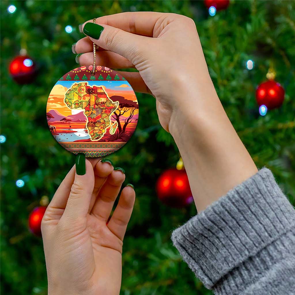 African Heritage and Celebrated Christmas Ceramic Ornament DT03