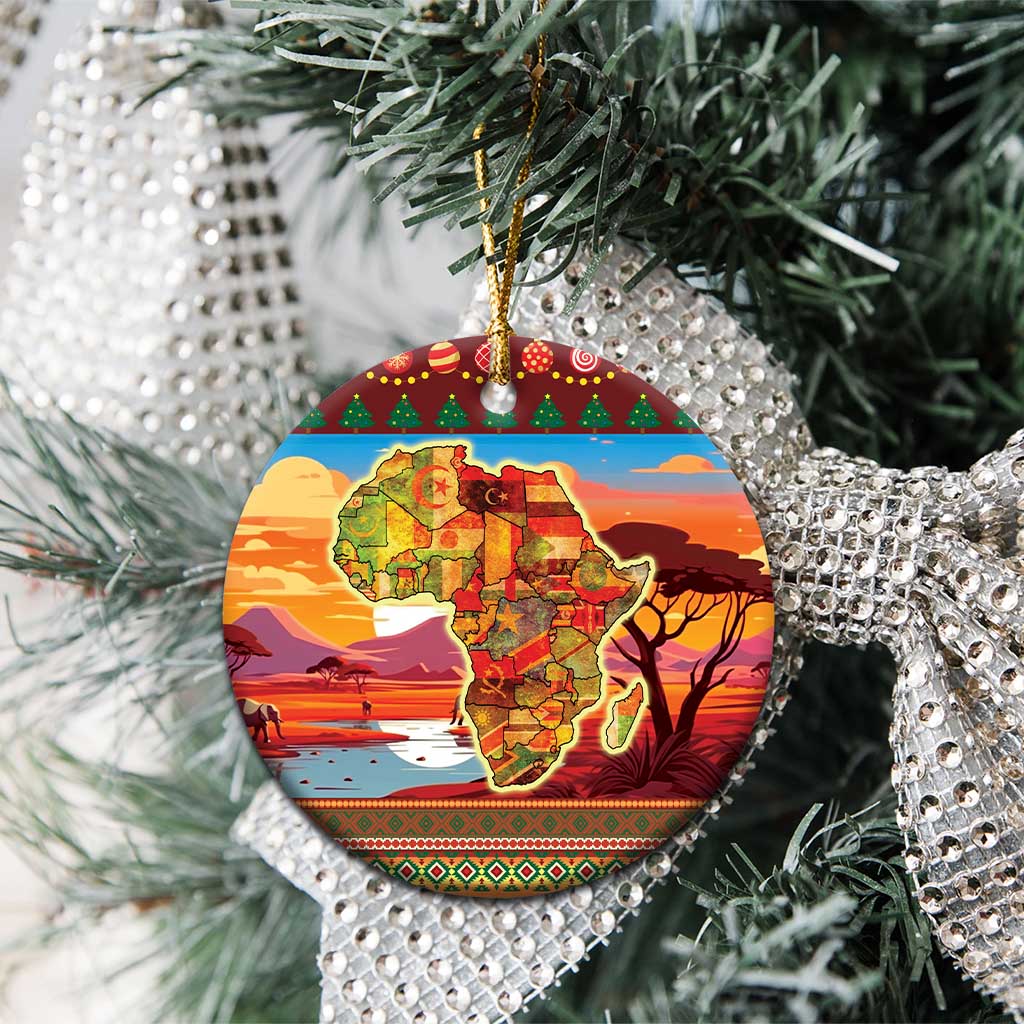 African Heritage and Celebrated Christmas Ceramic Ornament DT03