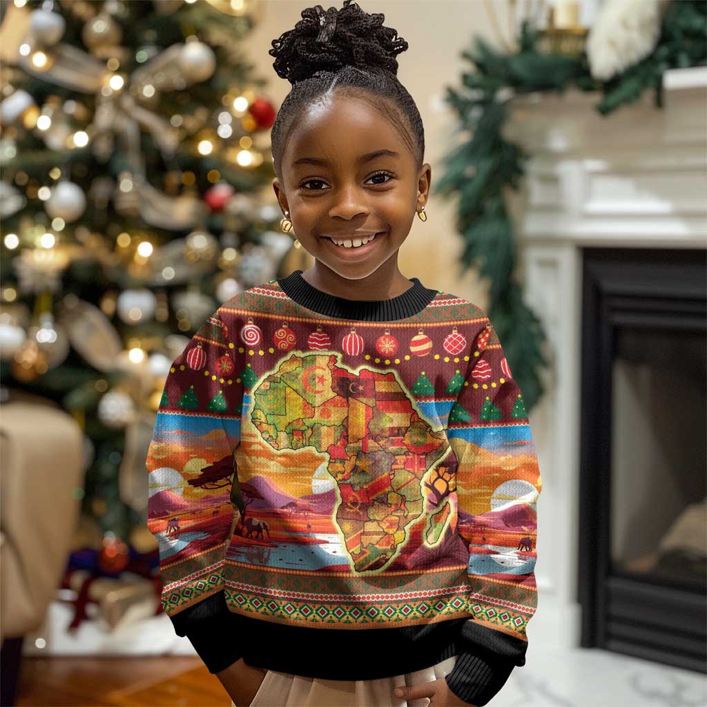 African Christmas Kid Ugly Christmas Sweater Afro Heritage and Celebrated DT03