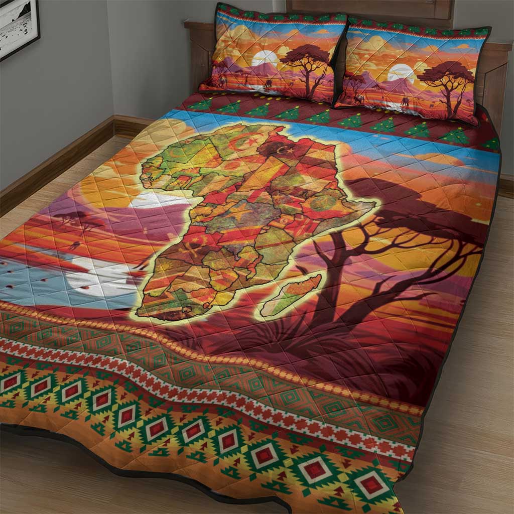 African Christmas Quilt Bed Set Afro Heritage and Celebrated DT03