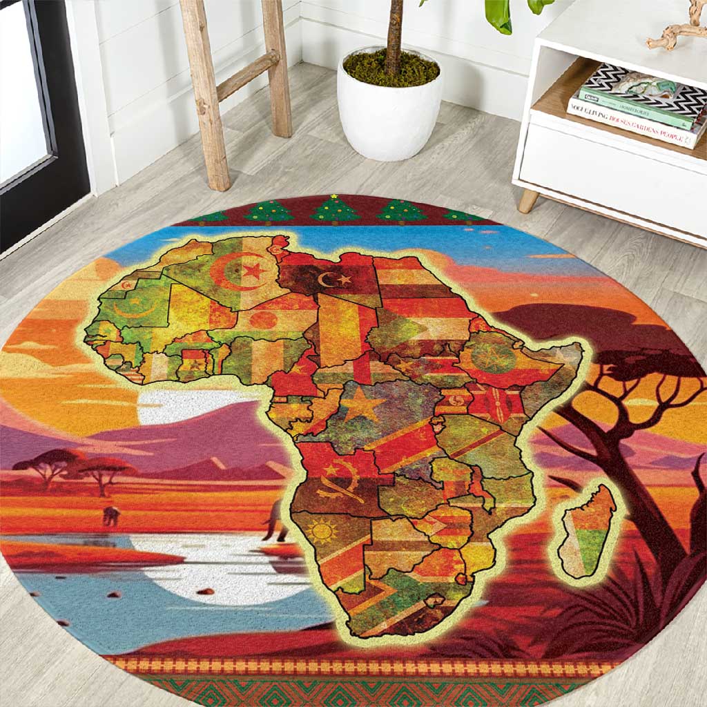 African Christmas Round Carpet Afro Heritage and Celebrated DT03
