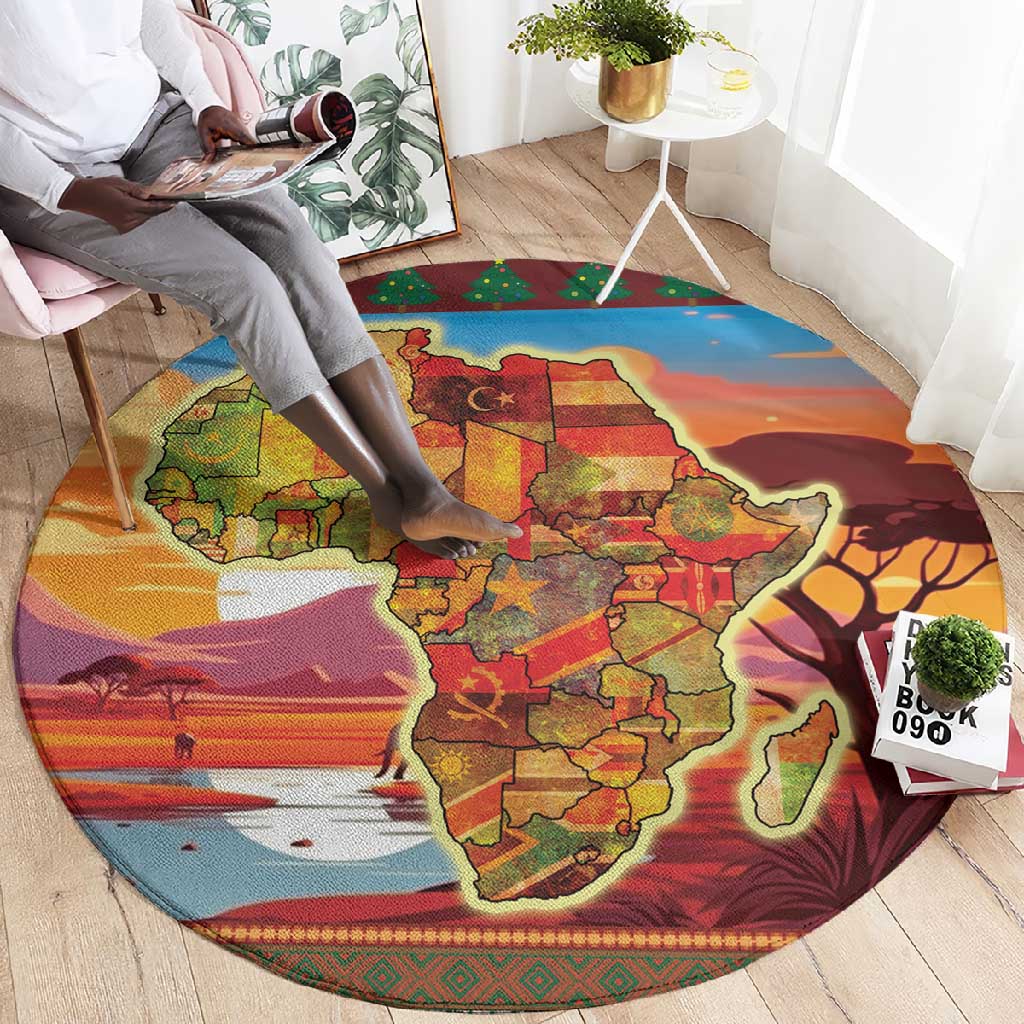 African Christmas Round Carpet Afro Heritage and Celebrated DT03