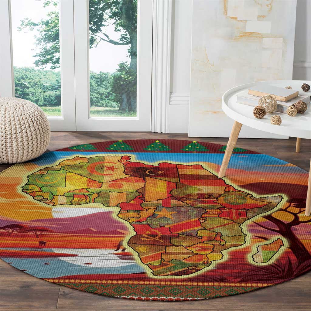 African Christmas Round Carpet Afro Heritage and Celebrated DT03