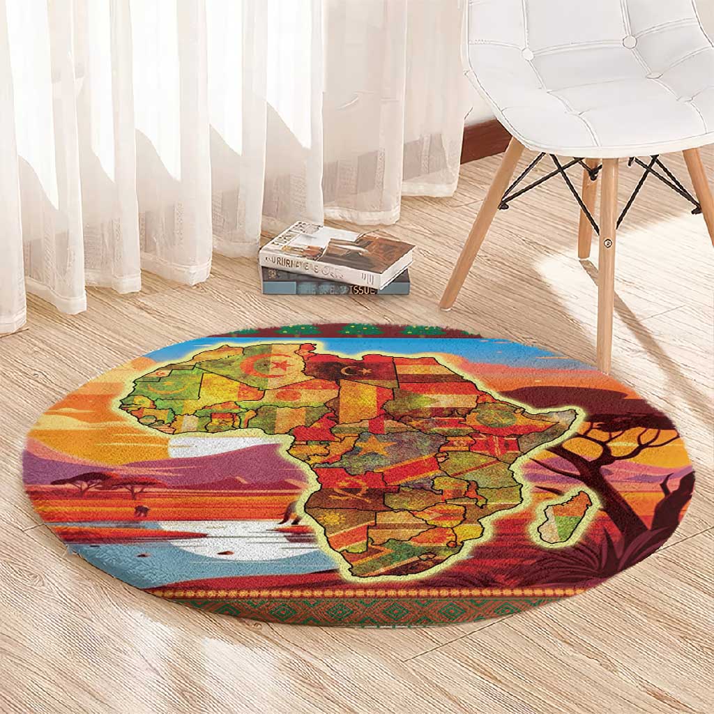 African Christmas Round Carpet Afro Heritage and Celebrated DT03